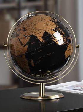 高档轻奢地球仪摆件办公室桌面摆设书房办公桌酒柜现代家居装饰品