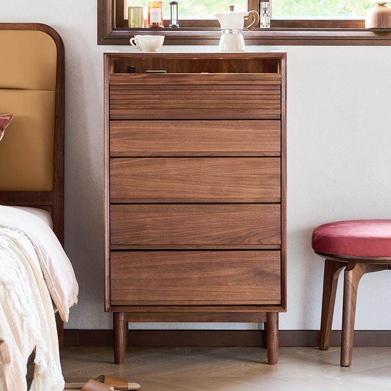 北美黑胡桃木五斗柜卧室实木收纳柜抽屉柜首饰柜子客厅立柜储物柜,淘宝优惠券,粉丝福利购,淘宝优惠卷