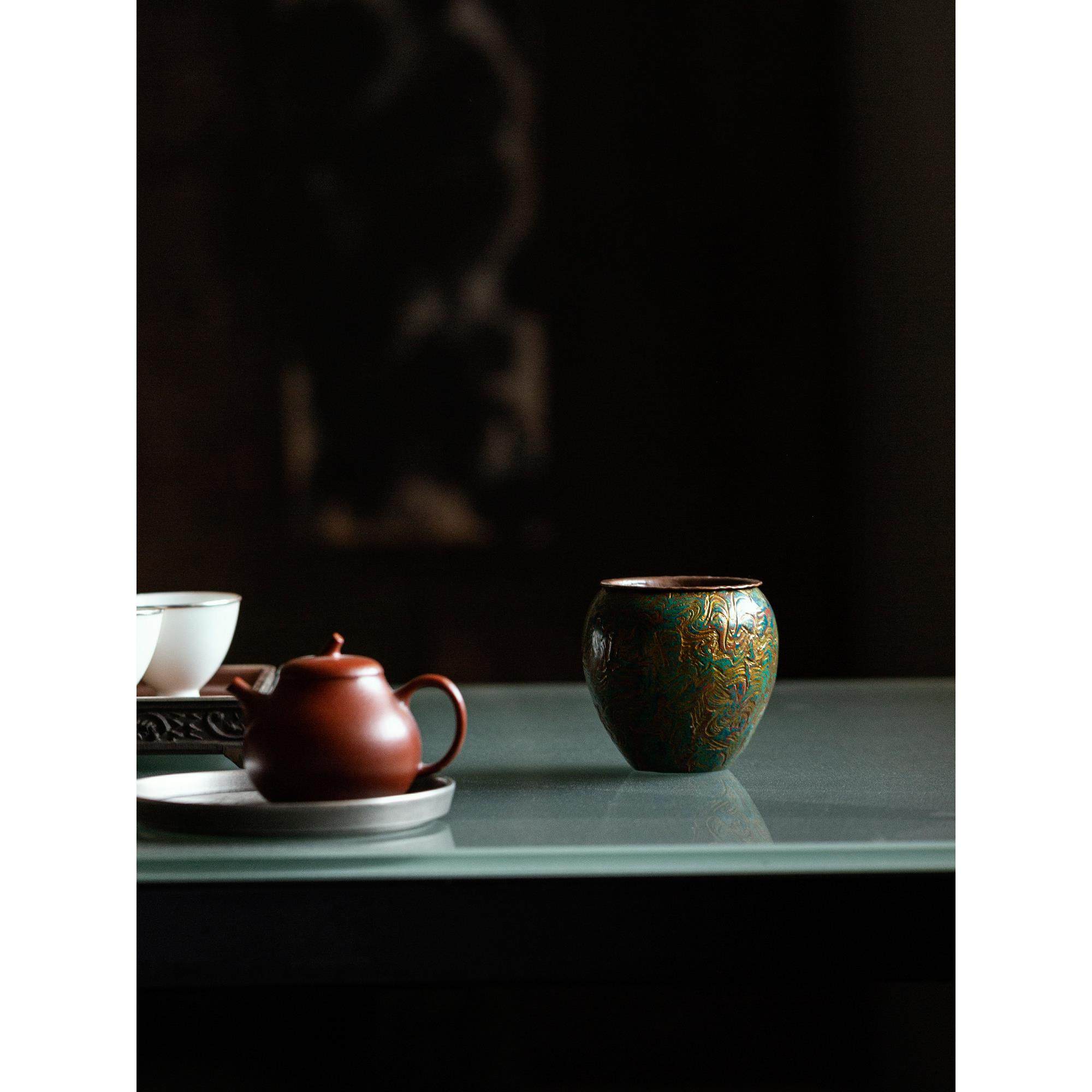 米白漆建水纯手工天然漆器茶具洗小铜轮胎水碗茶渣罐中国茶道,淘宝优惠券,粉丝福利购,淘宝优惠卷