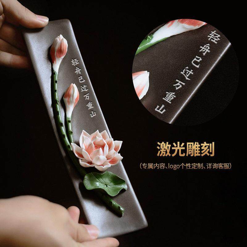 创意陶瓷莲花线香香插檀香炉沉香炉香座禅意香薰室内手工艺术香托,淘宝优惠券,粉丝福利购,淘宝优惠卷