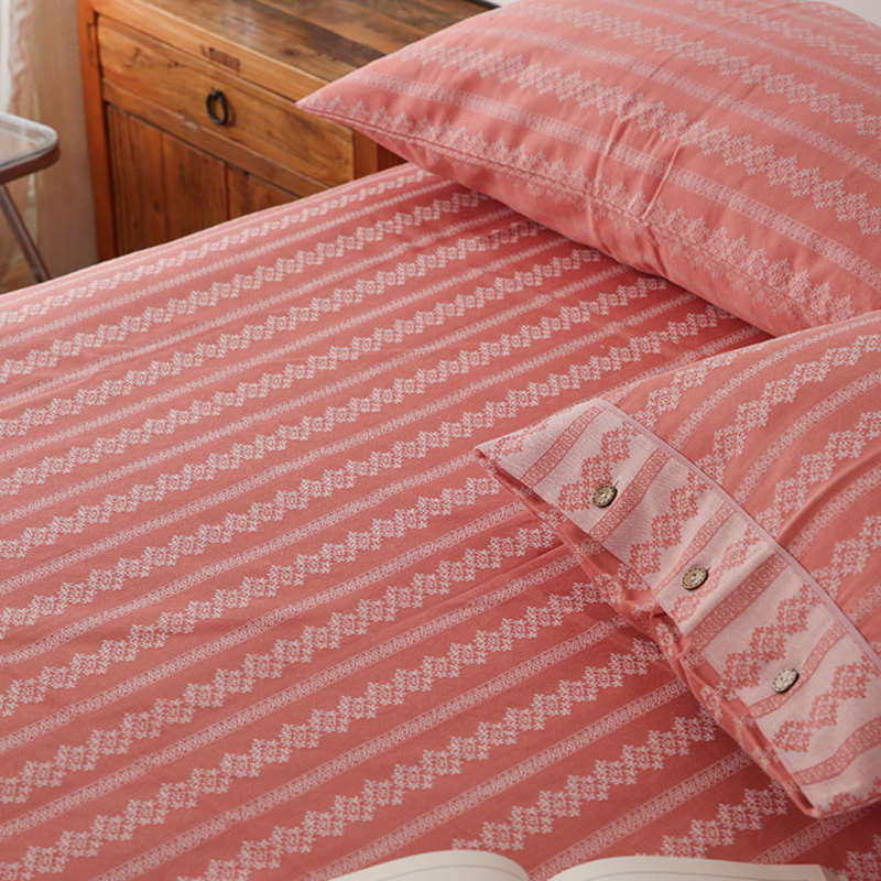 外贸单！高档提花100纯棉老粗布三件套加厚加密床单床品双人套件,淘宝优惠券,粉丝福利购,淘宝优惠卷