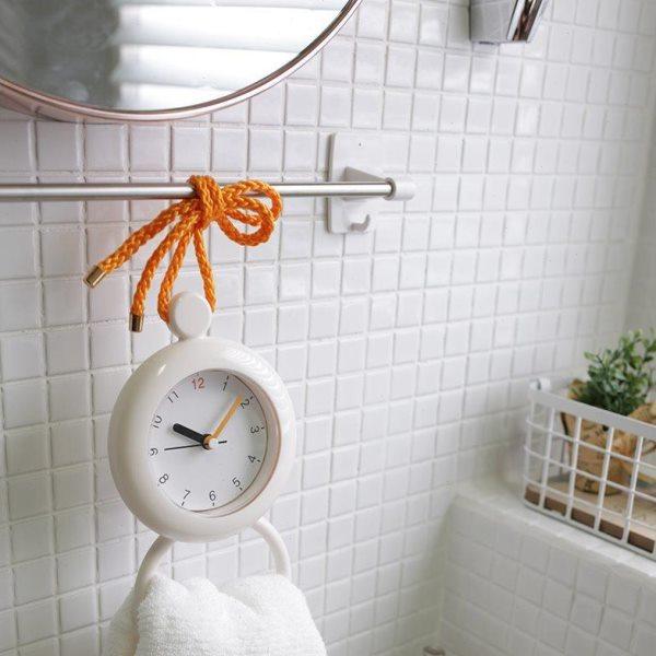 北欧简约浴室钟厨房防水静音家用吸盘钟表挂墙创意个性迷你小挂钟,淘宝优惠券,粉丝福利购,淘宝优惠卷