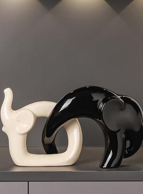 相亲相爱大象摆饰家居电视柜酒柜餐柜装饰品客厅现代玄关高级感