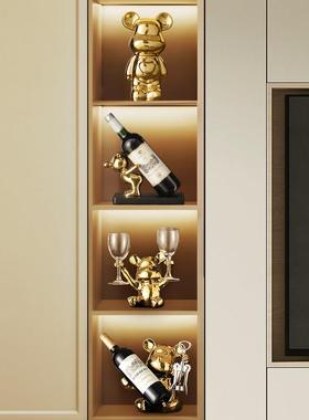 红酒架摆件轻奢高档创意客厅入门家居玄关电视柜酒柜玻璃柜装饰品