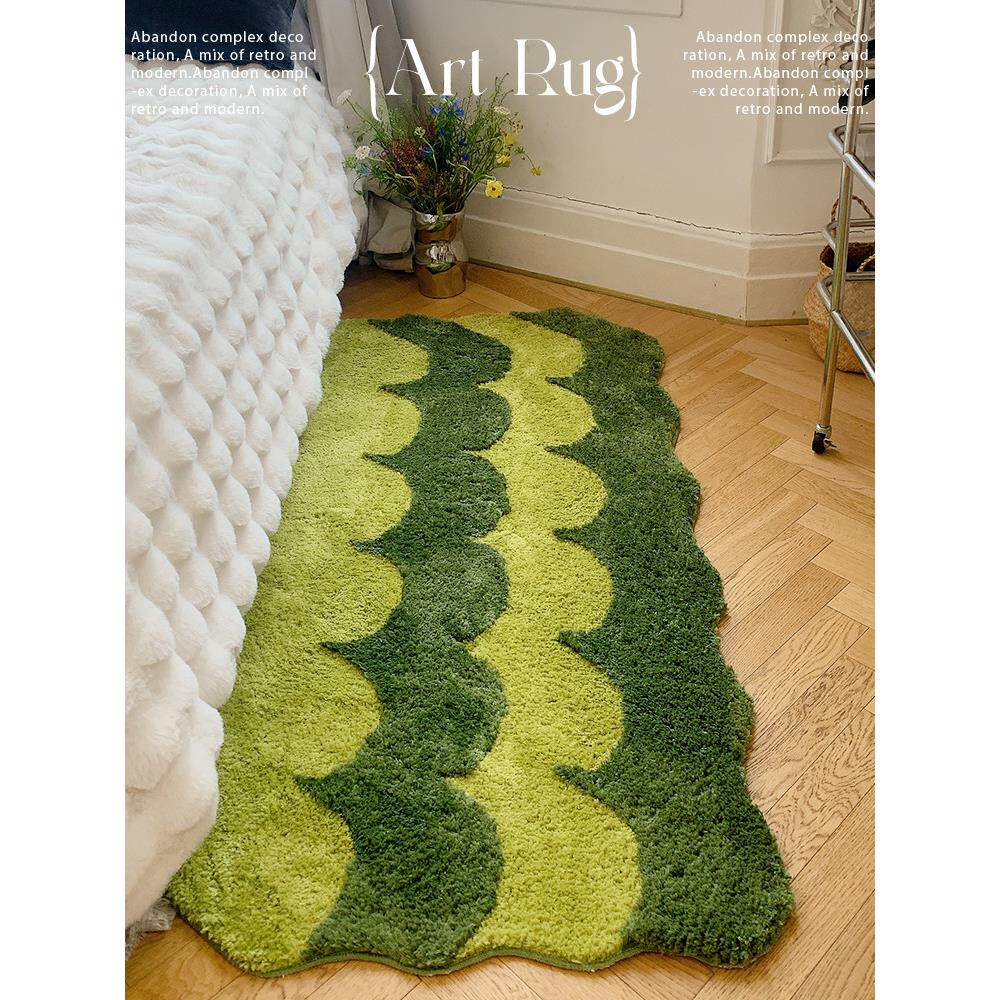 Munai Bedroom Plush Girls Room Bedside Blanket Study Floor Mat Strip Carpet Simple Bay Window Blanket Dormitory Mat