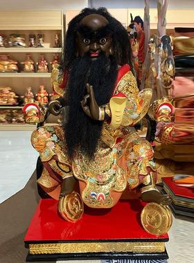 法主公张圣君张真人神像坐龙椅纯手工香樟木雕摆放客厅摆件