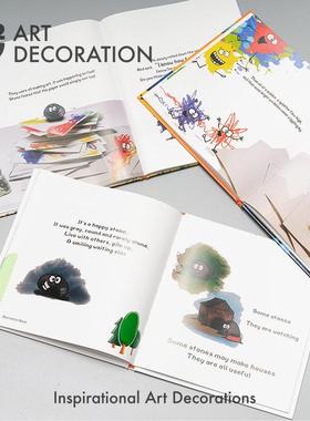 仿真书假书可翻页插画样板房间儿童房家具软装饰品道具配饰摆件