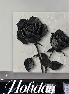 现代轻奢高级感复古黑白INS风装饰画客厅电视柜斗柜床头摆件画