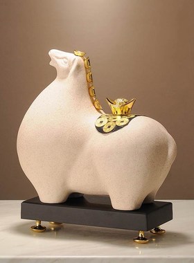 新中式马上有钱办公室老板桌马到成功装饰摆件新T中式马陶瓷工艺