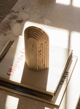 RzoneWabi-Sabi风格黄色石灰华老大理石几何抽象装饰高端酒店会所