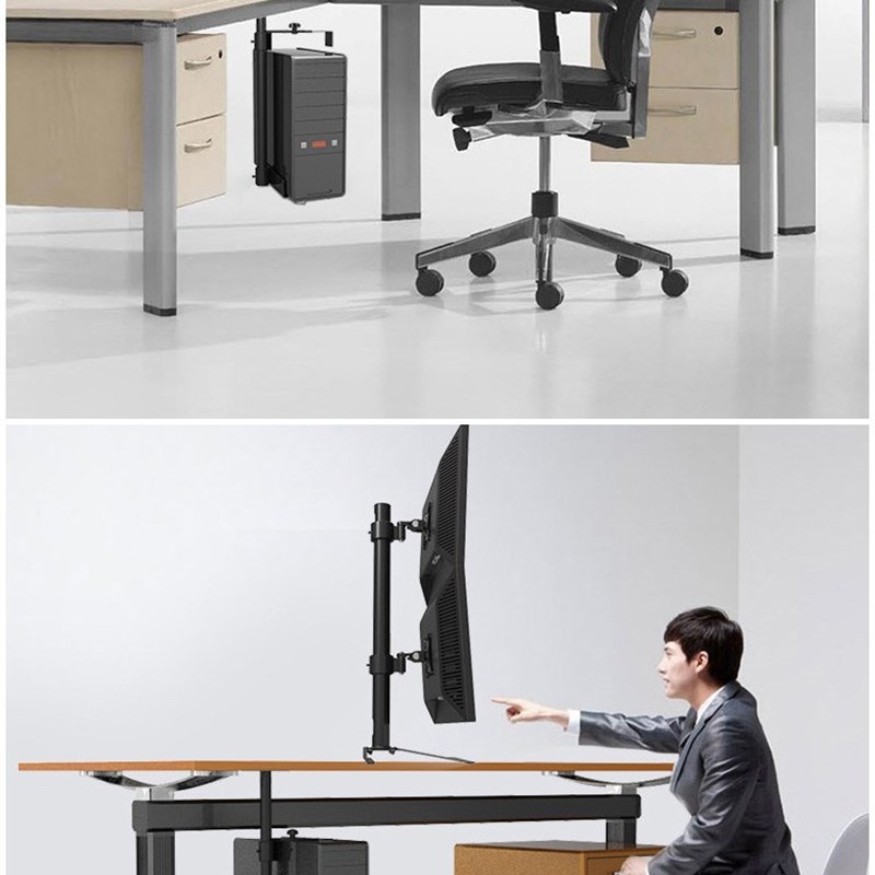 Computer main rack hanging home office desk under desktop chassis bracket fixed bracket wall mount bracket