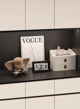 入户玄关装饰摆件轻奢家居软装高级感电视鞋柜收纳盒乔迁新居礼品