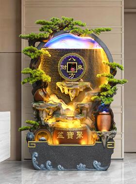 水幕墙循环流水喷泉办公室客厅入口玄关风水轮景观墙假山瀑布摆件