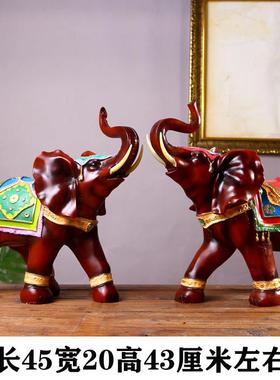 泰式大象摆件一对招财中式开业礼品客厅会所酒店办公室工艺装饰品