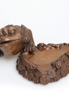 铜之美 紫铜金蟾摆件手工艺品蟾蜍装饰品新店铺公司开业送礼品