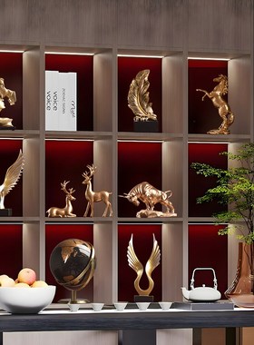 轻奢高端大气上档l次摆件现代高档老板领导办公室酒柜装饰品工艺