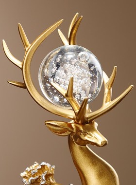 新中式事事d如意葫芦吉祥鹿招财摆件玄关客厅电视柜酒柜装饰品乔