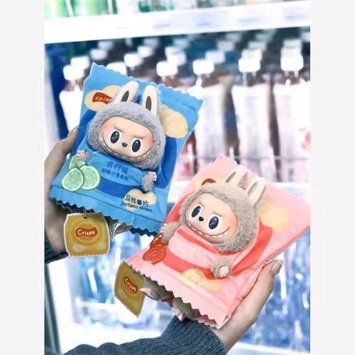 labubu娃衣盲盒马卡龙拉布布薯片外带包钥匙扣公仔衣服15cm - 图0