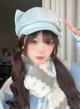 日系Y2K猫耳甜酷八角帽女