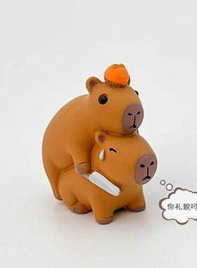 MOLA.Plume.摆件可爱卡皮巴拉治愈系桌面装饰创意生日礼物 | 羽潇