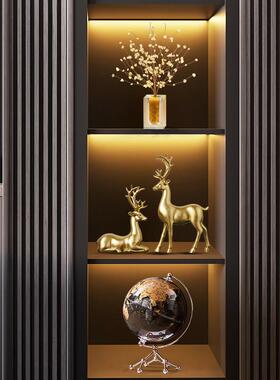 复古地球仪摆件轻奢高档客厅书房书柜办公室电视柜酒柜家居装饰品