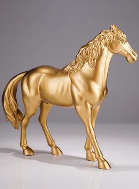 黄铜摆件《马到成功》铜工艺礼品摆饰 生肖铜马 客厅家居饰品 礼