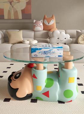 蜡笔小新客厅大型沙发电视柜旁边落地茶几边几装饰品搬家礼物摆件