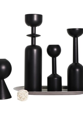 北欧极简创意民宿装饰品几何艺术烛台样板房间Q售楼处浪漫餐桌摆