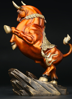 铜牛摆件招财抬头旺市牛转乾坤生肖E开业礼品办公室牛气冲天工艺