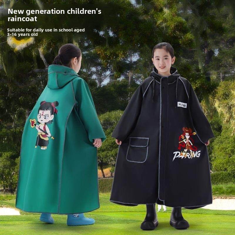 Qingbing Raincoat Fashionable Children's Raincoat Nezha Unisex Rainproof School Special Baby Bicycle