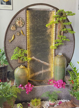 流水喷泉庭院鱼池花园水景瀑布阳台风水轮造景装饰招财家居摆件