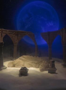 冬官手作 水泥鱼缸造景摆件装饰品苔藓盆微景观废墟建筑物景观石