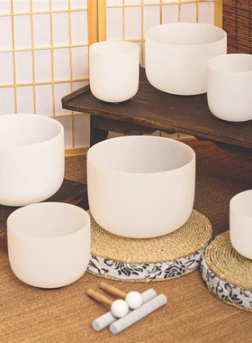 水晶钵颂钵瑜伽冥想钵音疗钵钵音碗净心钵套装减压放松音钵唱歌碗