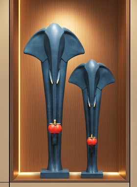 艺术大象摆件入户玄关客厅落地电视柜壁龛家居软装饰工艺品大竖高