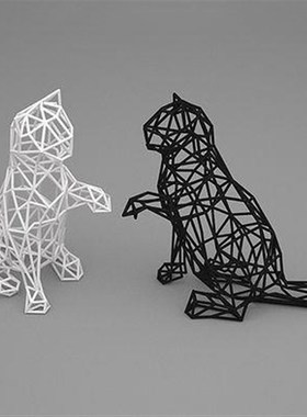 铁艺镂空狗雕塑地产开发区仿真金属动物摆件酒店别墅壁挂墙面装饰