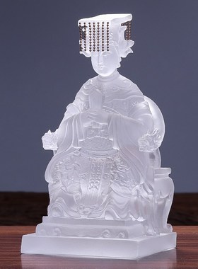 琉璃妈祖摆件天妃天后娘娘神像圣母菩萨家用客厅佛堂供奉桌面摆放