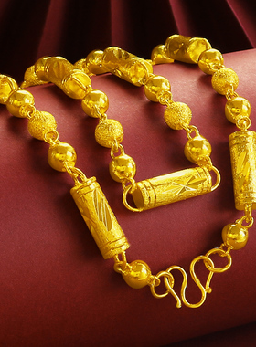 镀金铜合金镀金圆珠竹节男