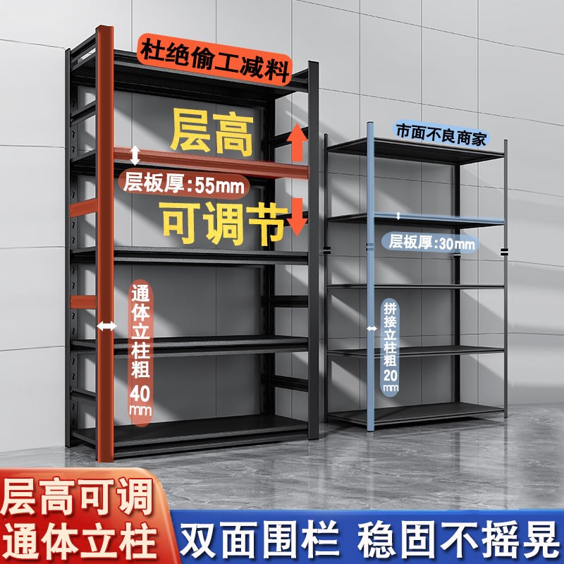 家用货架阳台置物架多o层落地下空式架子储藏室收纳架储物架展示 - 图0