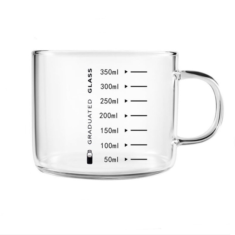弗莱文茨宽边牛奶杯带刻度早餐喝奶杯微波炉加热卡通玻璃耐热有手 - 图3