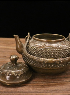 纯铜茶壶龙龟壶梅花壶摆件家居 酒柜 茶桌 桌面装饰品送礼