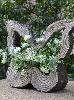 户外室外花园蝴蝶动物花盆装饰园林庭院布置院子幼儿园草坪摆件