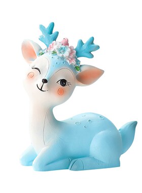 家居装饰品梅花鹿创意小摆件书房客厅酒柜玄关可爱卡通招财小动物