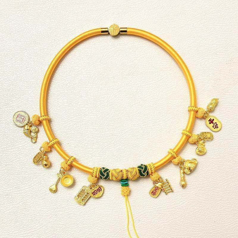 宝宝周岁长命锁项圈儿童红挂绳百天项链婴儿满月百岁平安金锁编绳,淘宝优惠券,粉丝福利购,淘宝优惠卷