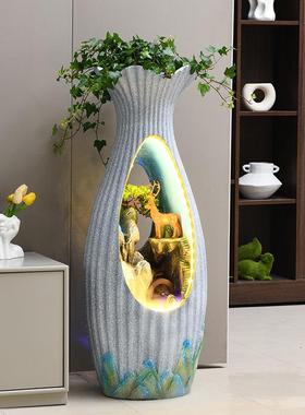 山水花瓶循环水摆件客厅电视柜落地假山风水轮造景装饰开业乔迁礼