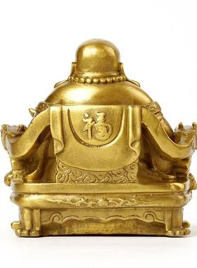 全铜弥勒佛像摆件家居客厅玄关装饰桌面笑佛汽车工艺礼品摆饰中式