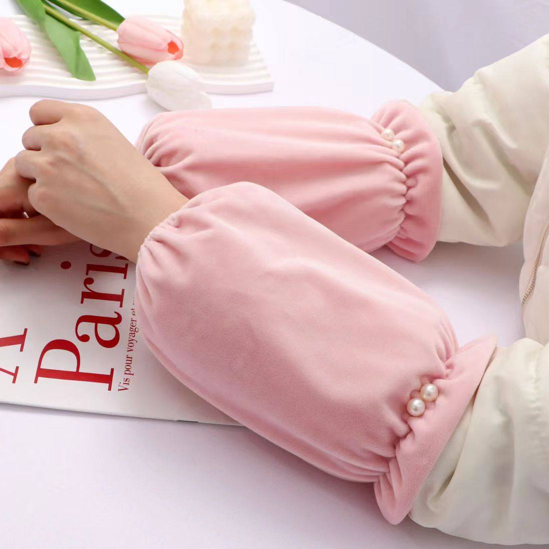 珍珠袖套女成人学生短款可爱套袖上班护袖羽绒服防脏袖头创意礼品,淘宝优惠券,粉丝福利购,淘宝优惠卷