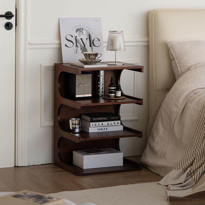 润家家居中古置物架落地陈列柜靠墙书架两用茶几边柜客厅卧室层架,淘宝优惠券,粉丝福利购,淘宝优惠卷