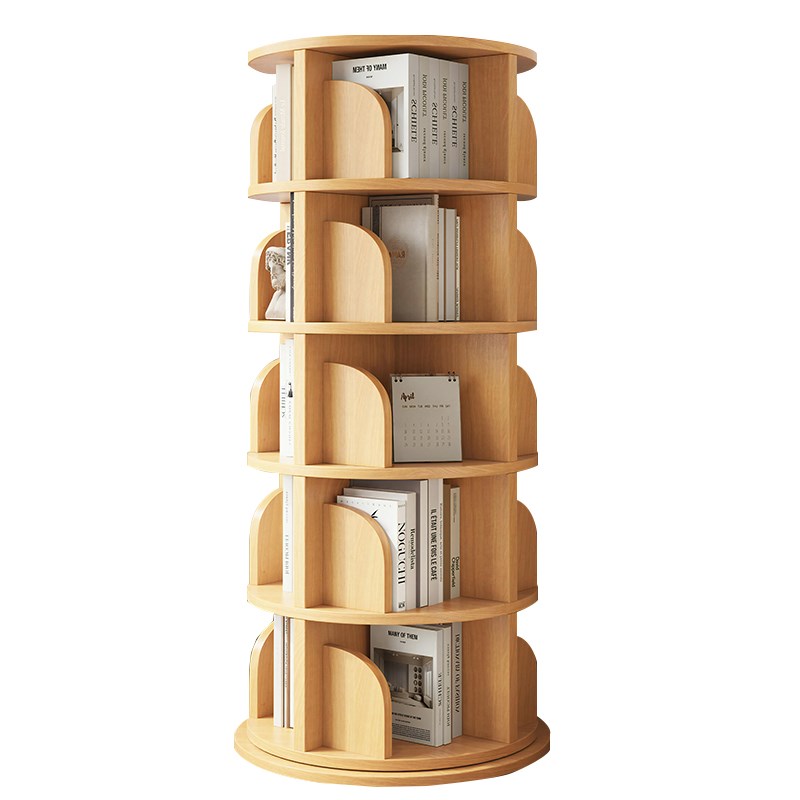 实木旋转书e架360度书柜家用多层简易置物架小户型角落客厅收纳柜 - 图2