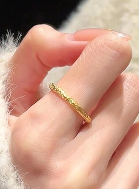 哪吒之魔童闹海同款戒指女素圈食指指环I简约冷淡风小众设计感网