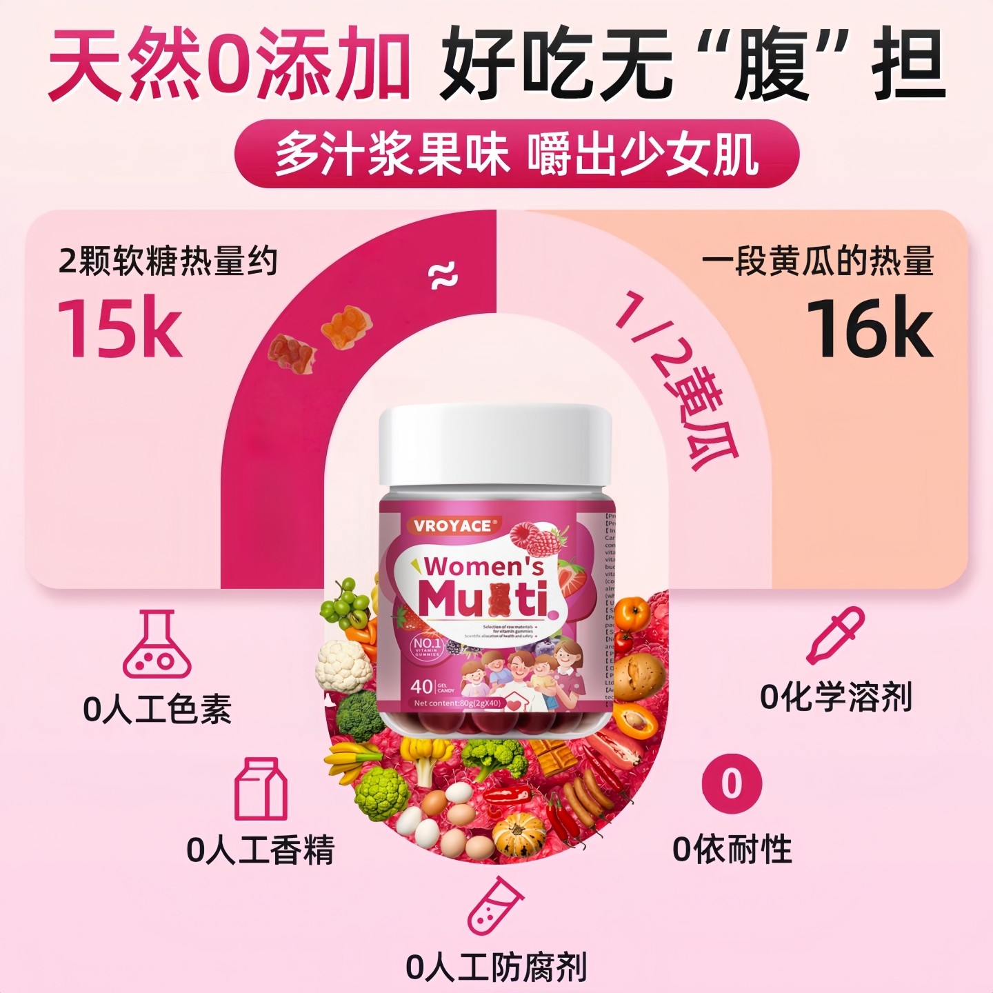 美国进口品牌复合维生素软糖VCVE钙铁锌多维营养保健品矿物质B族V,淘宝优惠券,粉丝福利购,淘宝优惠卷